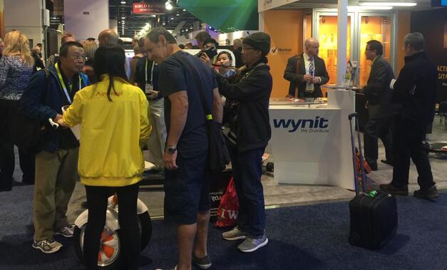 On the way to Airwheel booths, John did see some other tech products including Daqri Smart Helmet, Picobrew Pico, Cerevo Tipron, and Kodak Super 8 Camera.